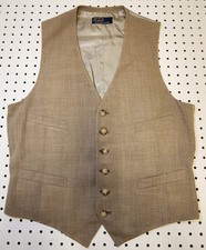 Polo Ralph Lauren Vintage Wool Herringbone Vest Rare Sample Suit 40L USA