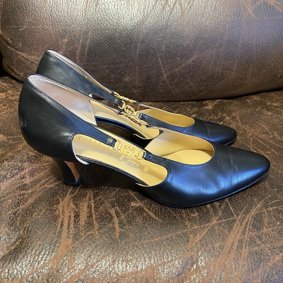 Gucci Women's High Heels Leather Size 37 - Image 3 of 4