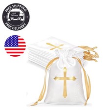 Versatile 50 Pcs Satin Drawstring Bags - 4 x 6 Inch for Baptism, Weddings  More