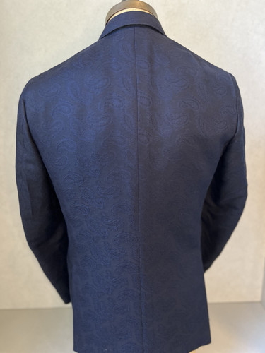 Isaia navy blue paisley dinner jacket blazer Men’s Size US 42 52 formal wedding - Picture 7 of 7