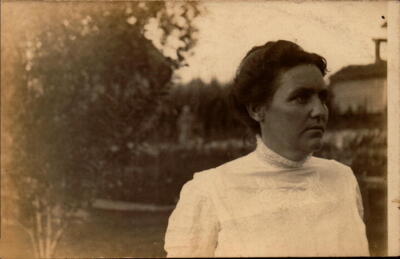 Vintage RPPC photo postcard Mrs LL Johnson Family Greetings to AL USA