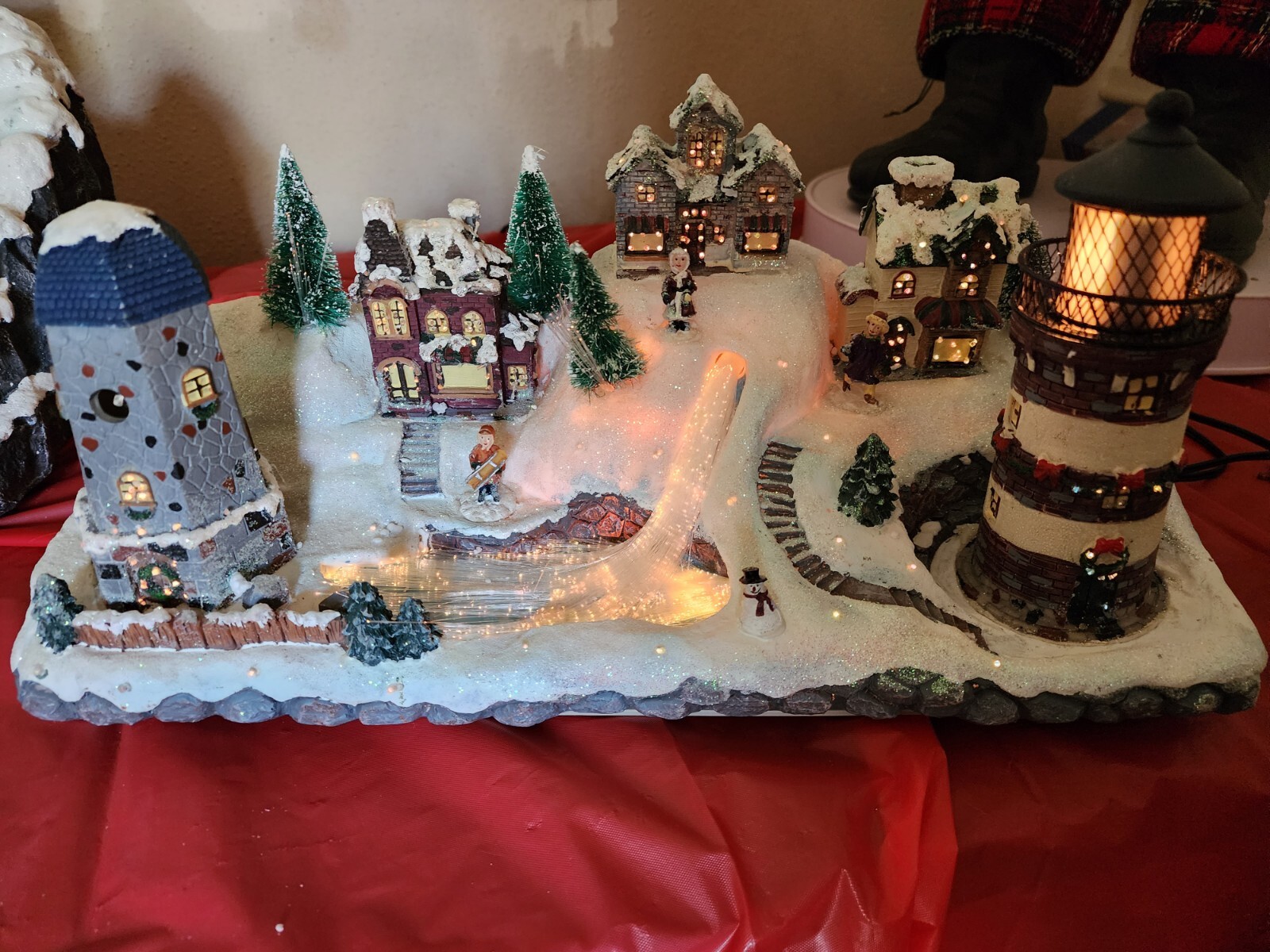 Home Accents Fiber Optic Christmas Nautical Village Lighted Lighthouse