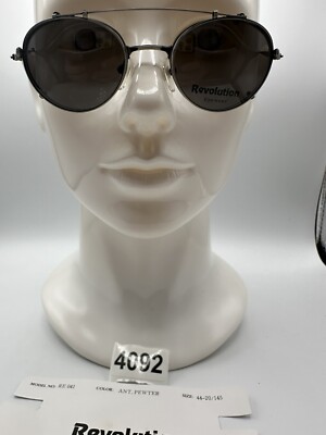 New Vintage Revolution Eyewear With SunShade RE041 Antique Pewter 44 20 145