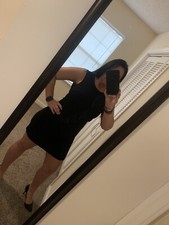 NINE WEST Black Diagonal Satin Ruffled Front Sleeveless Stretch Dress Size 6 GUC