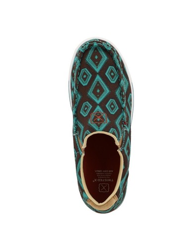 Twisted X Casual Shoes Womens Kicks Fabric Brown Turquoise WCA0058 - Picture 4 of 5