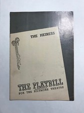 Vintage 1948 Playbill - The Heiress w/Basil Rathbone @ The Biltmore Theatre