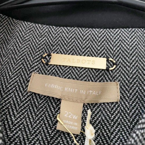Talbots Italian Lux Knit Herringbone Zip Front Blazer Zip Size 22W - Picture 6 of 14