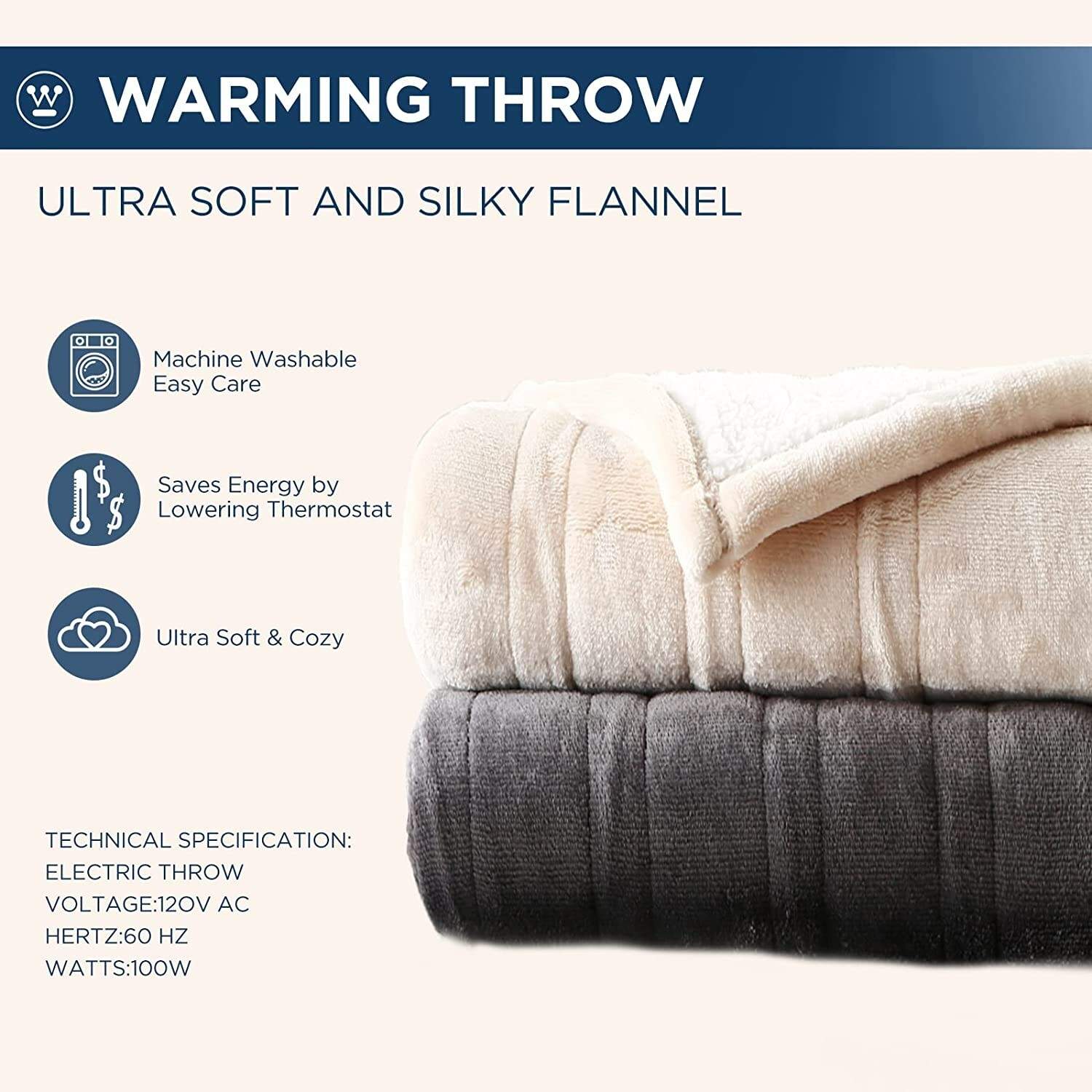 Westinghouse Heated Blanket, Electric Throw Blanket with 10 Heating Levels,  12 H | eBay