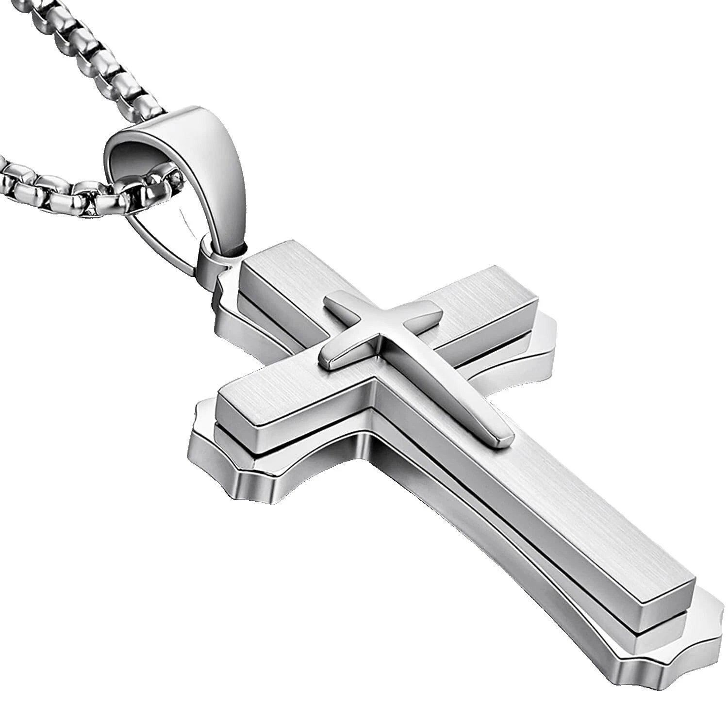 Collares y Colgantes Blanco De Acero Inoxidable para Hombres