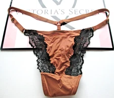 VICTORIA'S SECRET VERY SEXY V-String Thong Panty VS Brown Lace Trim S M L XL