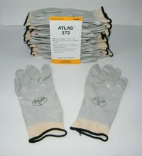 ATLAS 372 SHOWA WORK GLOVES FULLY COATED NITRILE - 12 PAIR - LARGE / GRAY