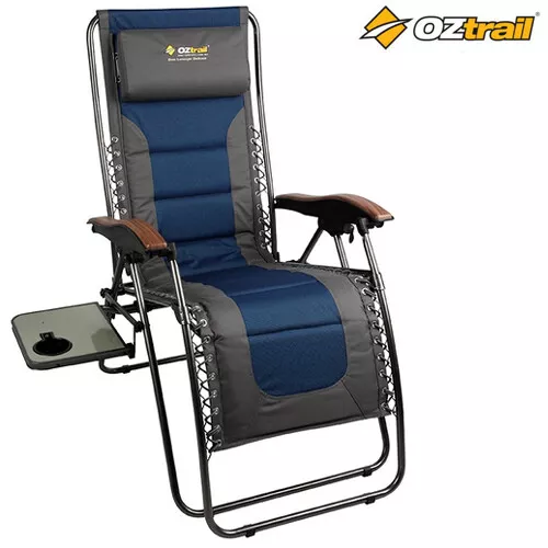 Oztrail sun lounge deluxe chair with side table deals