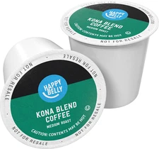 Happy Belly -Med. Roast Coffee Pods, Kona Blend use with Keurig 2.0 K-Cup  100 C