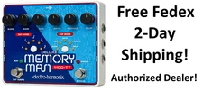 New Electro-Harmonix Deluxe Memory Man 1100TT Tap Tempo 1100 ms Delay Pedal TT