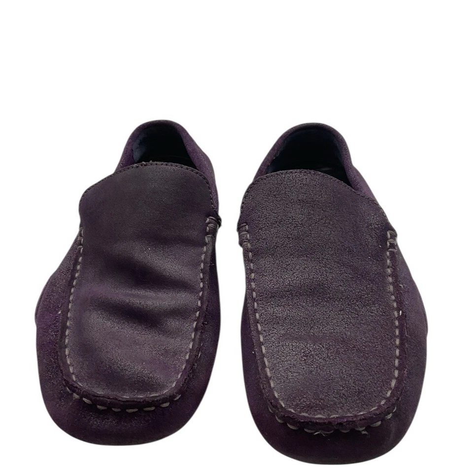 Mocasines Kenneth Cole Reaction de cuero púrpura sin cordones cómodos talla 7,5 Foto 2 de 4