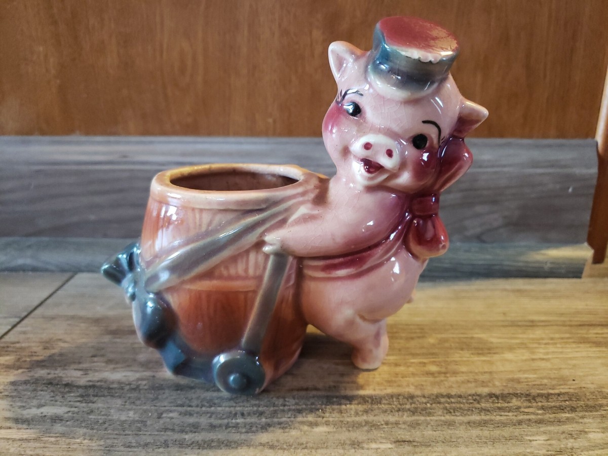 Vintage Anthropomorphic Planter Pig Hand Painted 6x6 | eBay