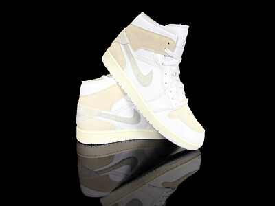 NIKE AIR JORDAN 1 MID SE CRAFT ''Tech Grey'' Herren weiß/grau/beige 3-Tone Gr.47,5