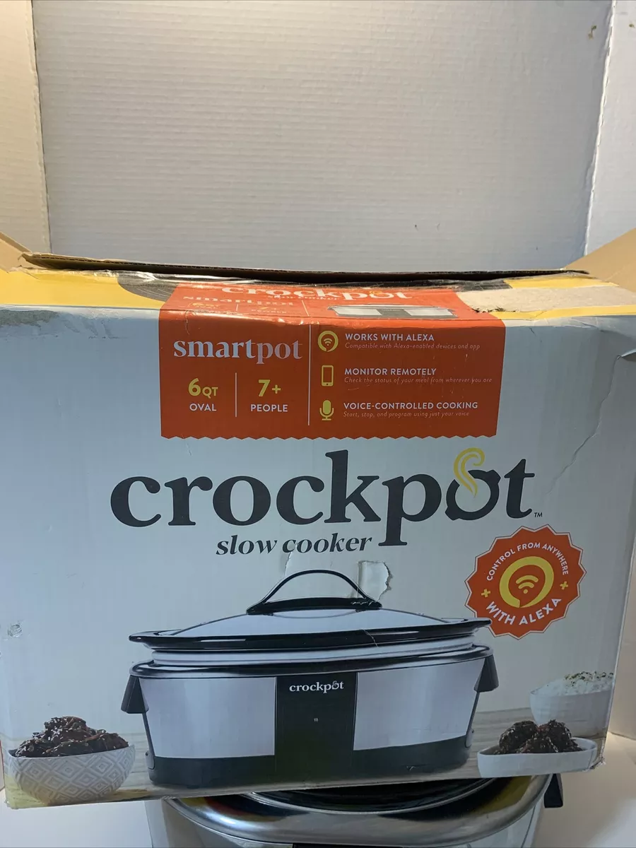 Crock-pot Slow Cooker Works with Alexa 6-Quart Programmable Stainless Steel