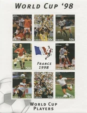 Liberia 1997 - World Cup Football Maradona - Sheet of 8 Stamps Scott #1300 - MNH