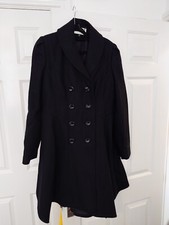 Ladies Overcoat Ronit Zilkha  Uk 12 Woollen And Viscose Overcoat  In Black