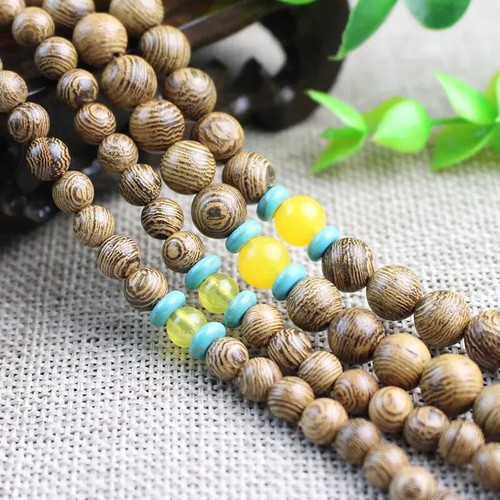 Pulsera de cuentas de Buda de madera con ala de pollo natural de 8 mm * 108 para hombres y mujeres - Imagen 6 de 22