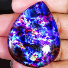 35x45x7 mm 101.80 CTs Multi Color LABRADORITE Pear Cabochon Gemstone Super-gems
