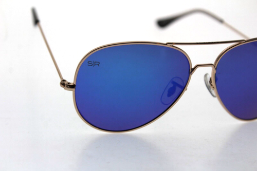 Occhiali da sole aviatore Shady Rays Pro Tangle Free polarizzati oro blu specchio - Foto 7 di 9