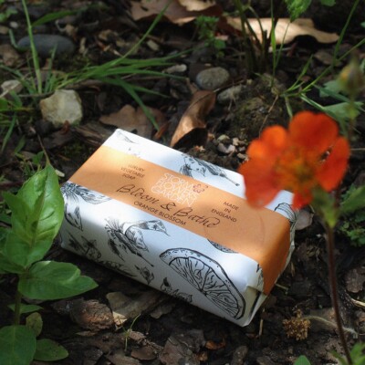 Bloom and Bathe | Orange Blossom Scented Soap Bar 190g | Storm Flowers Garden