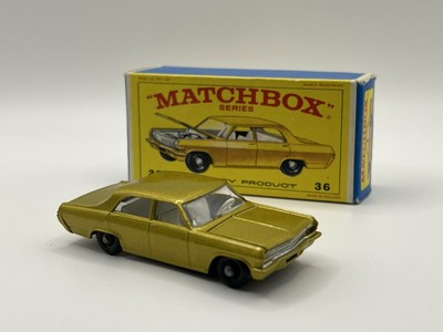 Matchbox Lesney Regular Wheels #36 Opel Diplomat- GRAY engine, w/ Original Box!!