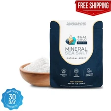 Baja Gold Mineral Sea Salt Natural Grain Crystals 1 Lb. Bag 1 Pound (Pack of 1)