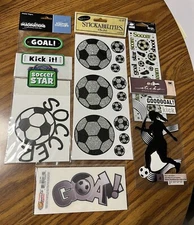 Rare Girl Soccer Player Scrapbook NEW, LOT of 6! Soccer Ball, Goal, Glitter Ball
