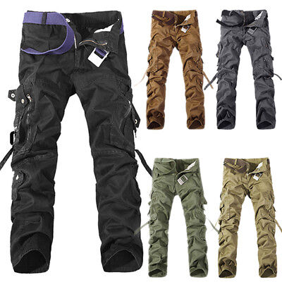 Mens Army Military Cargo Combat Trousers Camo Camouflage Work Bottom Pants US