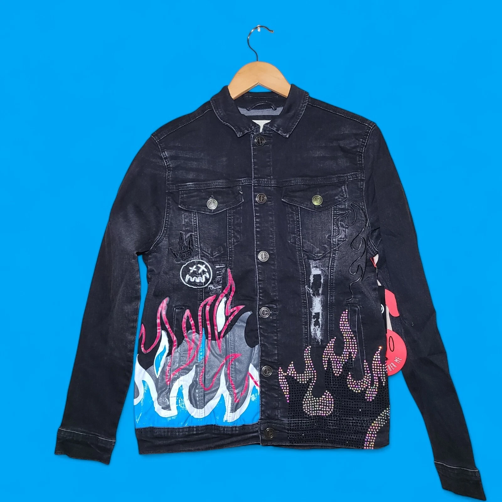 Original Fables Holy Hell Black Denim Cotton Jacket Unisex Adult Size Small NWT