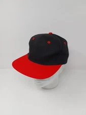 Blank Front Panel KC Snapback Hat Black Red Cap