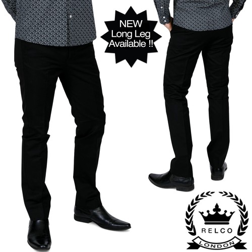Relco Mens Stay Press Black Trousers 