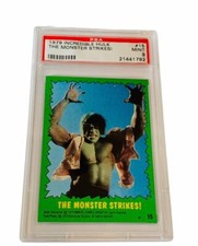 The Incredible Hulk Lou Ferrigno 1979 Topps Marvel Comics Card PSA 9 Strikes #15