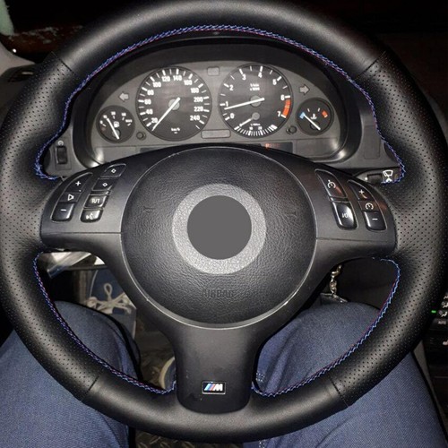 Leather Steering Wheel Cover for BMW E46 E39 330i 540i 525i 530i 330Ci M3 G216 - Picture 3 of 11
