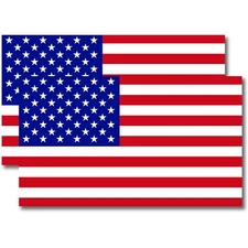 American Flag Magnet Decal, 7x12 inches, Red White and Blue, Automotive, 2 Pack