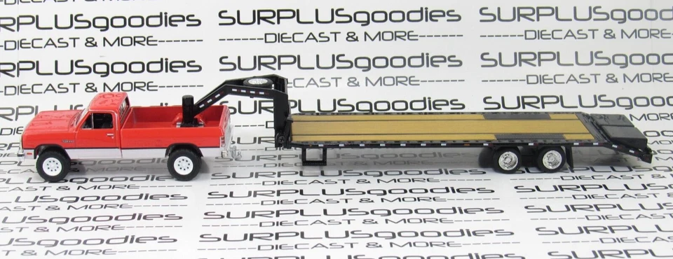 Greenlight красный и белый 1991 DODGE RAM питания Ram 250 пикап с Gooseneck прицеп - Изображение 2 из 4