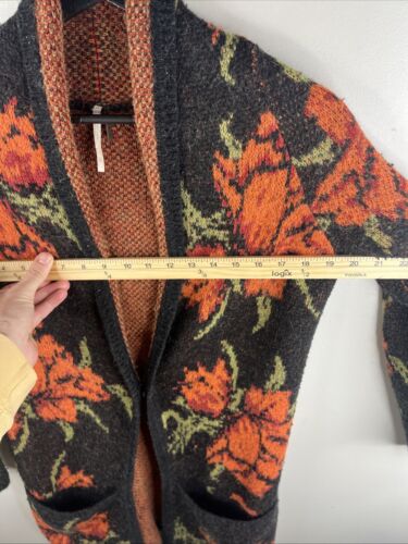 Free People Flower Power Floral Wolle Alpaka Strickjacke Pullover Gr. XS B70 - Bild 8 von 10