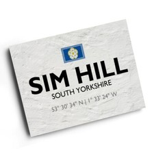 A3 PRINT - Sim Hill, South Yorkshire - Lat/Long SE2901