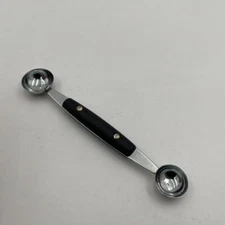 Vintage Double Sided Melon Baller Stainless w/ Wood Handle MCM Kitchen Utensil