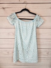 Altar'd State Women's Blue Lace Short Sleeve Mini Dress Size S