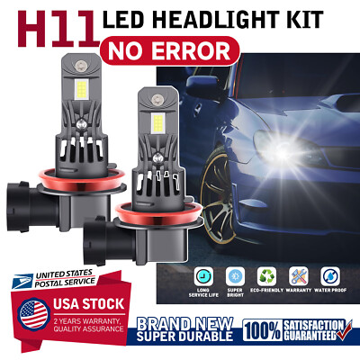 CANBUS H11 LED Headlight Super Bright 6000K Bulbs Kit For Honda Accord 2008-2017