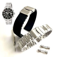 Pack of 2 Steel and Silicone Replacement Watch Band Fits Invicta Pro Diver 1003