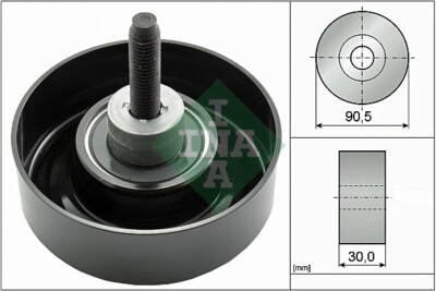 INA 532 0405 30 Umlenk-/Führungsrolle, Keilrippenriemen für FORD