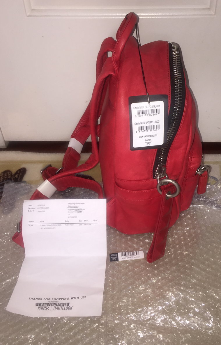 MCM Tumbler Leather Backpack/Ruby Red MUK6ATR23RU001  display picture 3