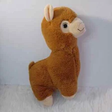 Nanco Plush Lama Brown Stuffed Animal Silver Glitter Eyes