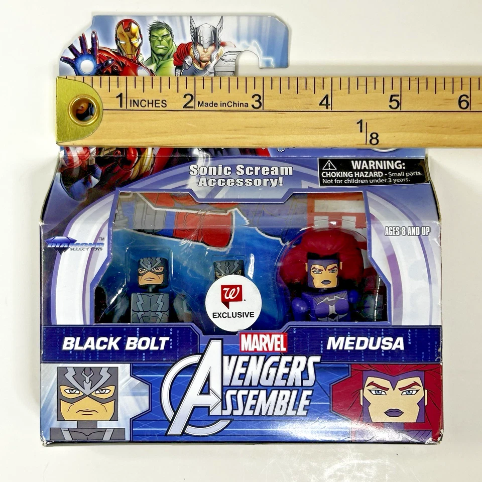 Marvel Avengers Assemble MiniMates Walgreens Exclusivo Black Bolt y Medusa Foto 4 de 4