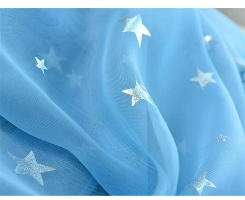 Elegant Star Printed Sheer Curtains Rod Pocket Fresh Tulle Voile Gauze 1 Panel - Picture 38 of 48